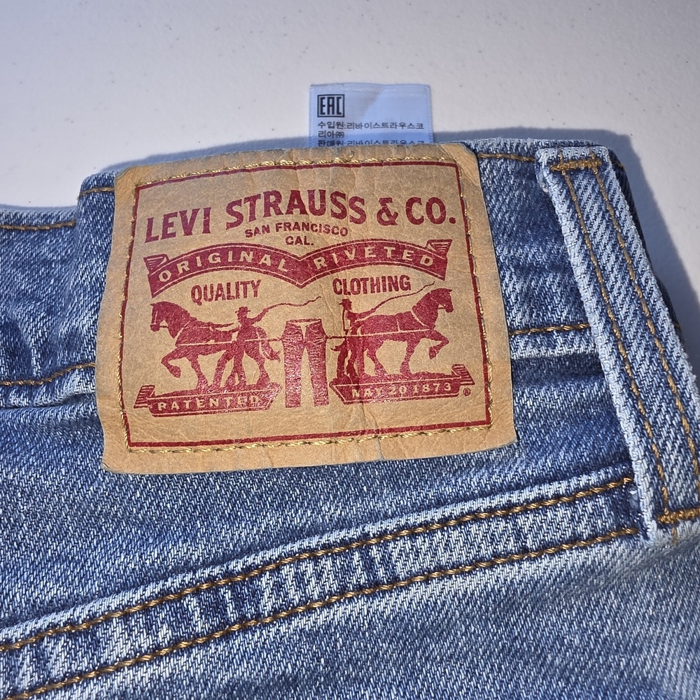 Levi's Wedgie Straight Blue -Jeans Button Fly Classic 5 Pocket Design High Rise - Picture 3 of 12